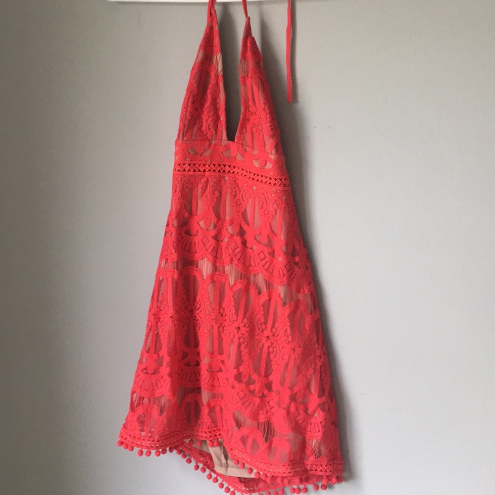 Halter dress coral